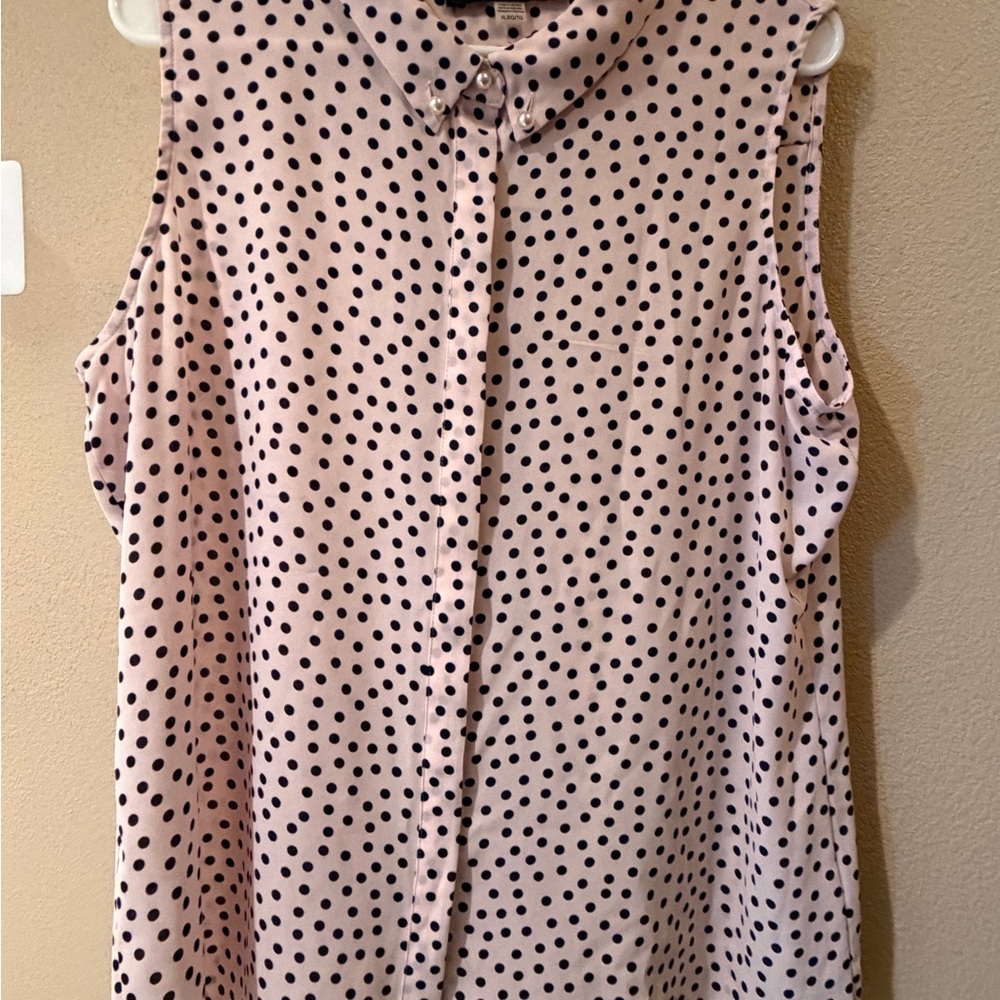 Karl Lagerfeld Black and White Polka Dot Blouse